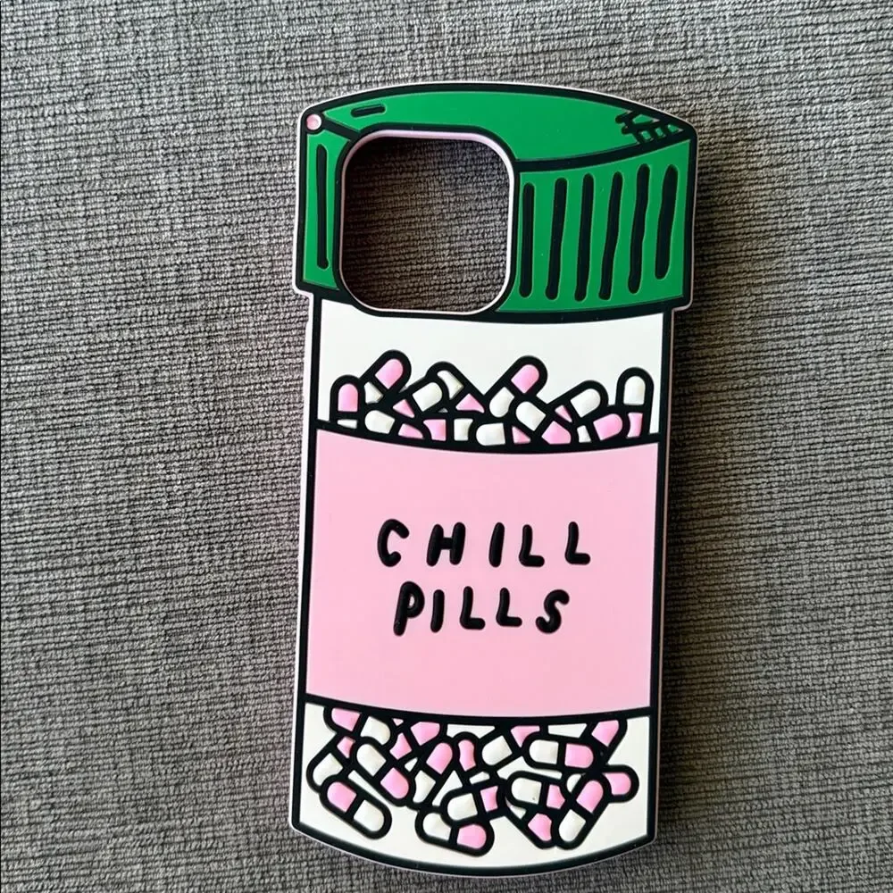 iPhone 16 Pro Max Chill Pills Case Cute Funny Pink Green Graphic New